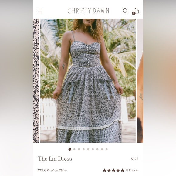 NWT Christy Dawn The Lia Blue Tulip Blue and White Floral Midi Dress large - Picture 15 of 17